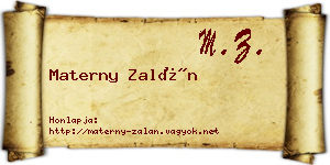 Materny Zalán névjegykártya