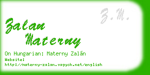 zalan materny business card